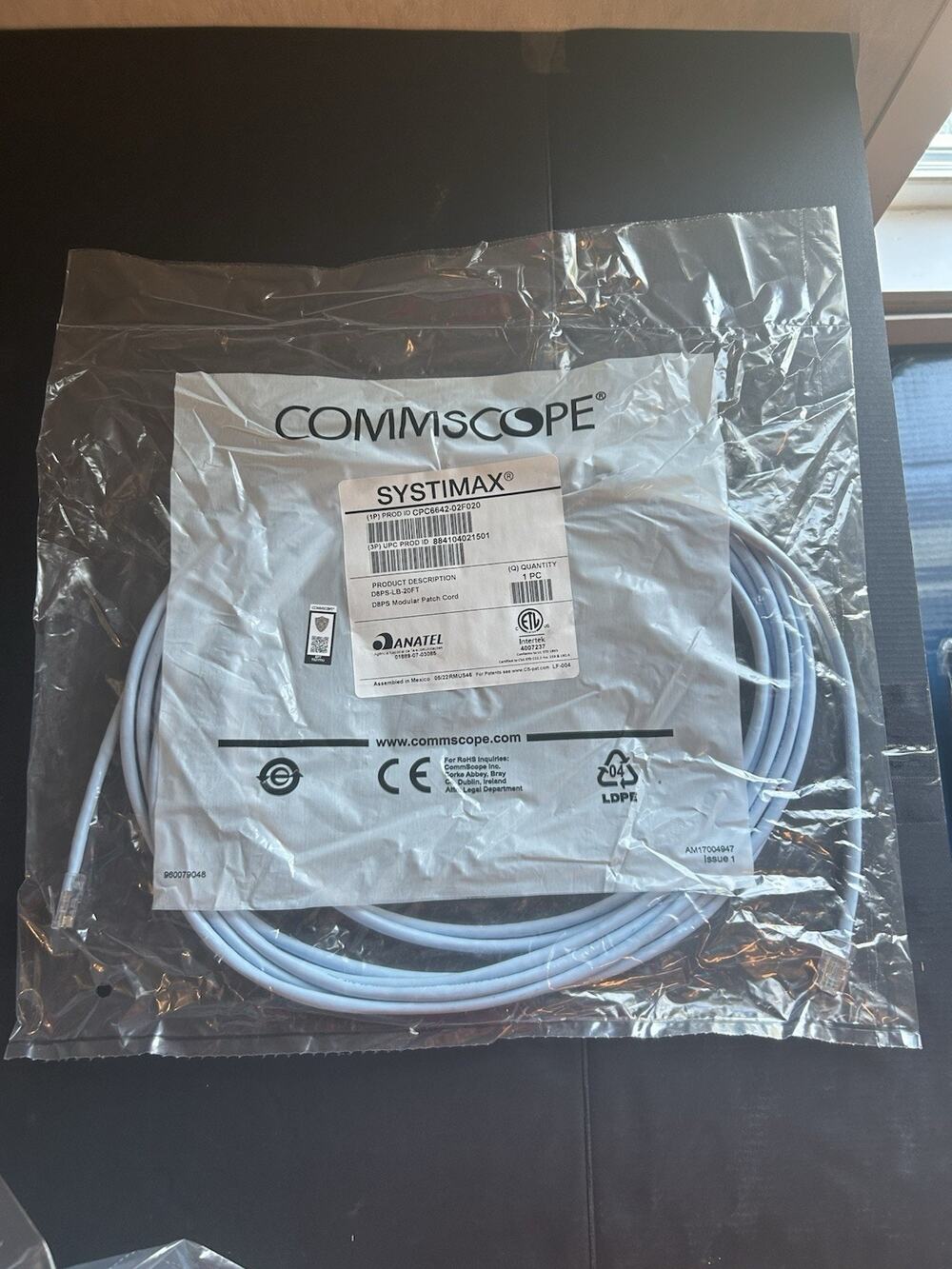 CommScope SYSTIMAX PowerSUM D8PS Modular Patch Cord (Product ID: CPC6642-02F020)